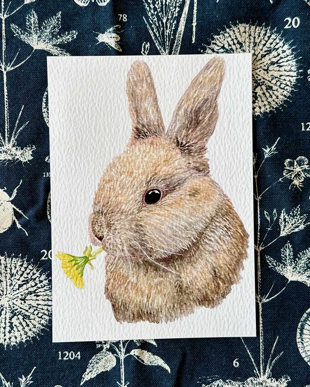 Sweet Caroline – Bunny Portrait | Watercolor Art Print 5x7"